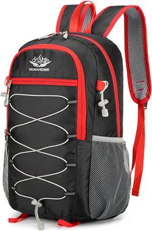 Ultralight Packable Travel Backpack for Camping & Hiking, 17-Inch Foldable Daypack with Large Capacity (Black)