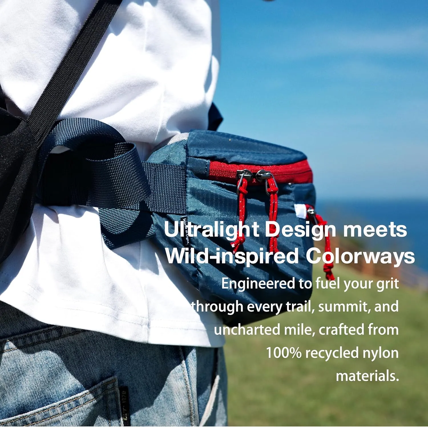 Ultralight Rambler Waist Pack 3L, Water Resistant Crossbody Fanny Pack for Women & Men, Cycling, Hiking and Travel