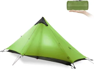 Ultralight Tent 3-Season Backpacking Tent 1 Person/2 Person Camping Tent, Outdoor Lightweight LanShan Camping Tent Shelter, Perfect for Camping, Trekking, Kayaking, Climbing, Hiking, 1 Person, Green