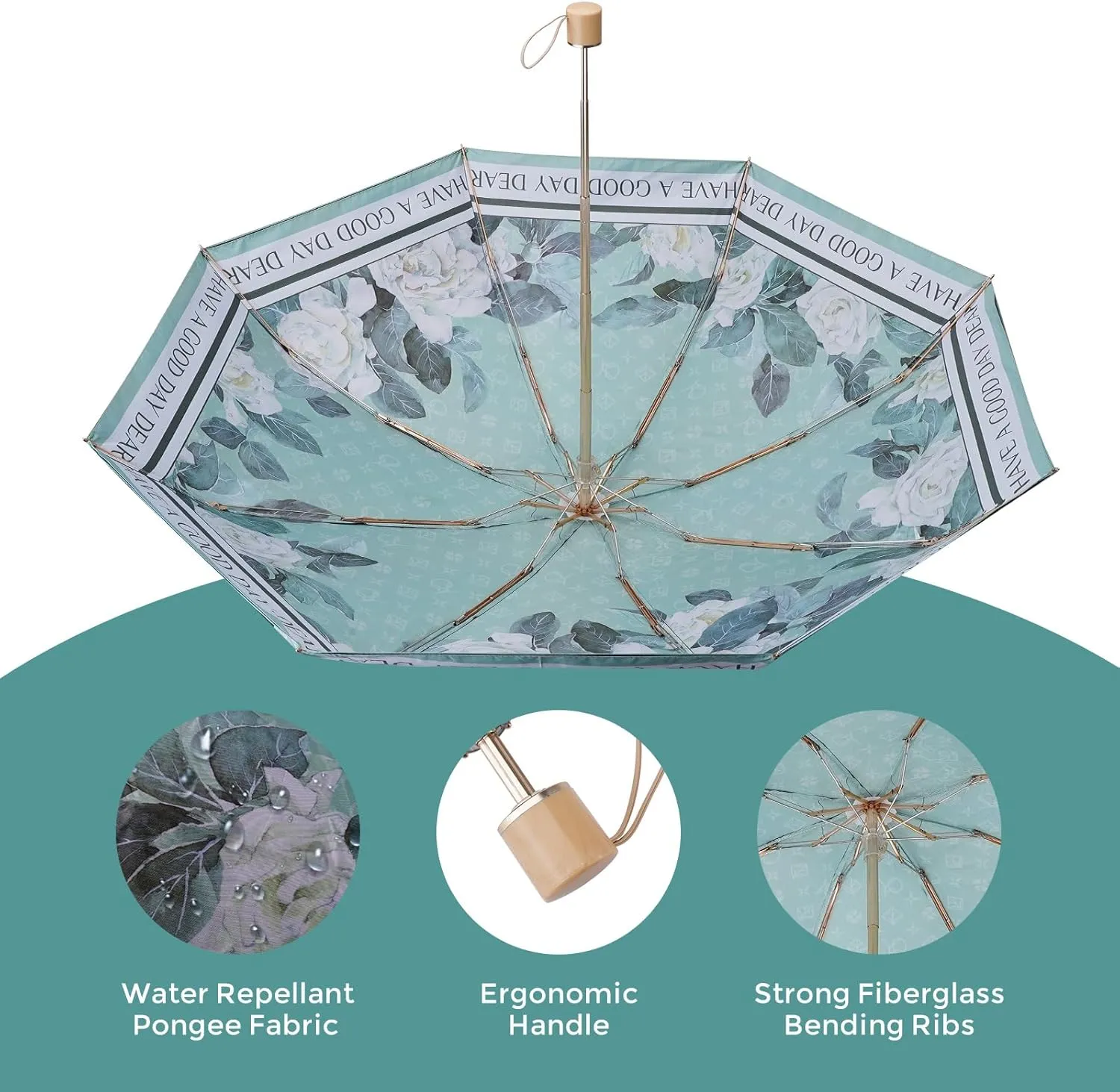 Umbrella Windproof Travel Umbrellas for Rain - Easy Auto Open Close, Durable & Compact Umbrella, Strong Metal Frame, Windproof and Waterproof Umbrella for Travel