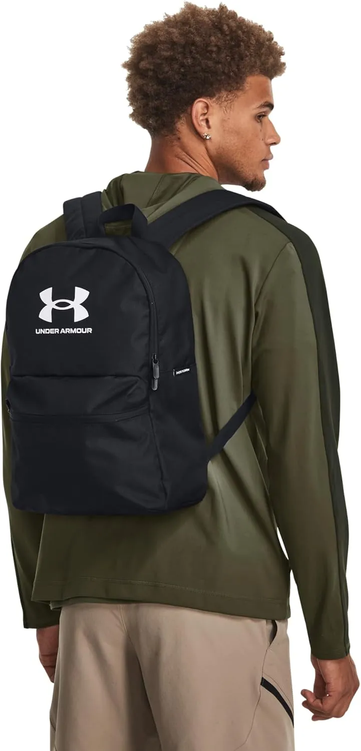 Under Armour unisex-adult Loudon Lite Backpack, (001) Black/Black/White, One Size