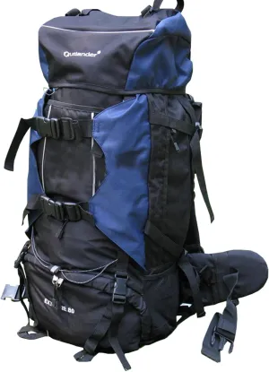 UNISTRENGH 80L Internal Frame Backpack Hiking Camping Backpacking Water Resistant Pack Trekking Bag with RainCover (Navy)