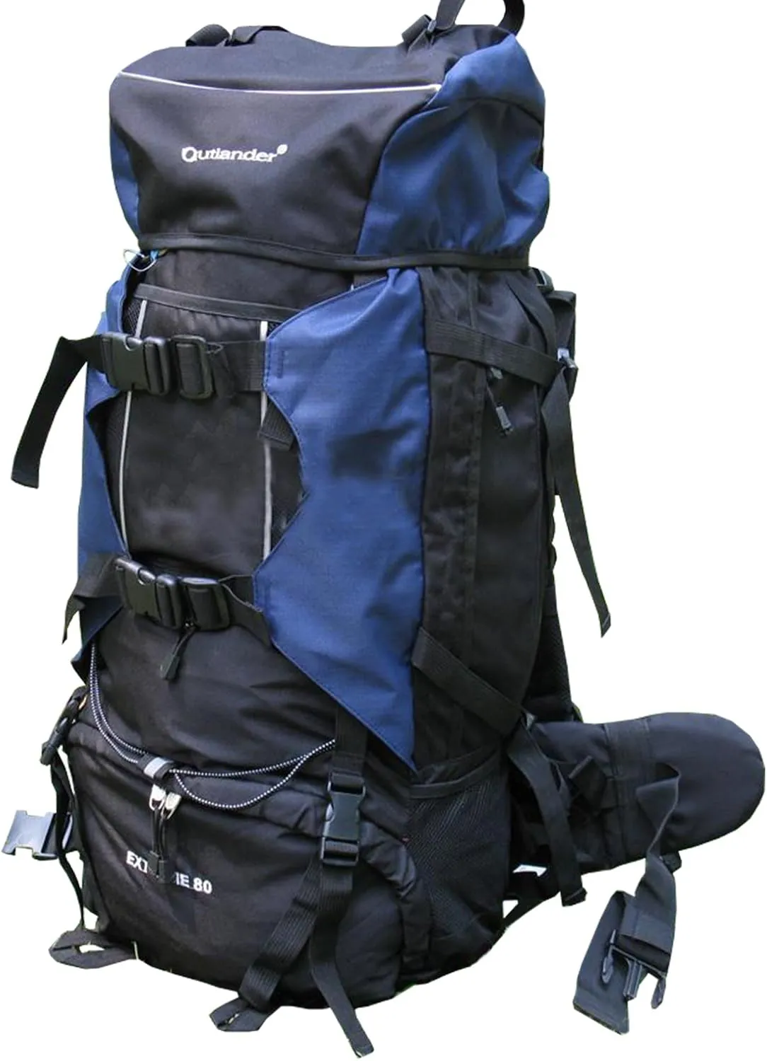 UNISTRENGH 80L Internal Frame Backpack Hiking Camping Backpacking Water Resistant Pack Trekking Bag with RainCover (Navy)