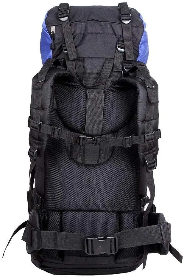 UNISTRENGH 80L Internal Frame Backpack Hiking Camping Backpacking Water Resistant Pack Trekking Bag with RainCover (Navy)