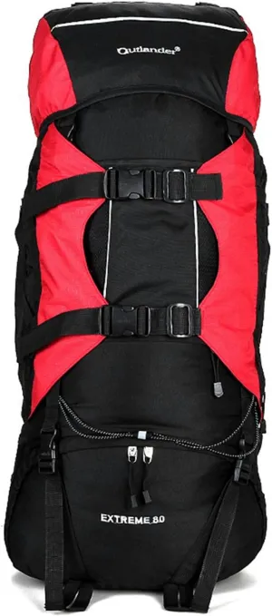 UNISTRENGH 80L Internal Frame Backpack Hiking Camping Backpacking Water Resistant Pack Trekking Bag with RainCover (Red)