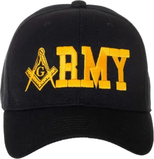 United States Military Masonic Square and Compass Embroidered Baseball Cap
