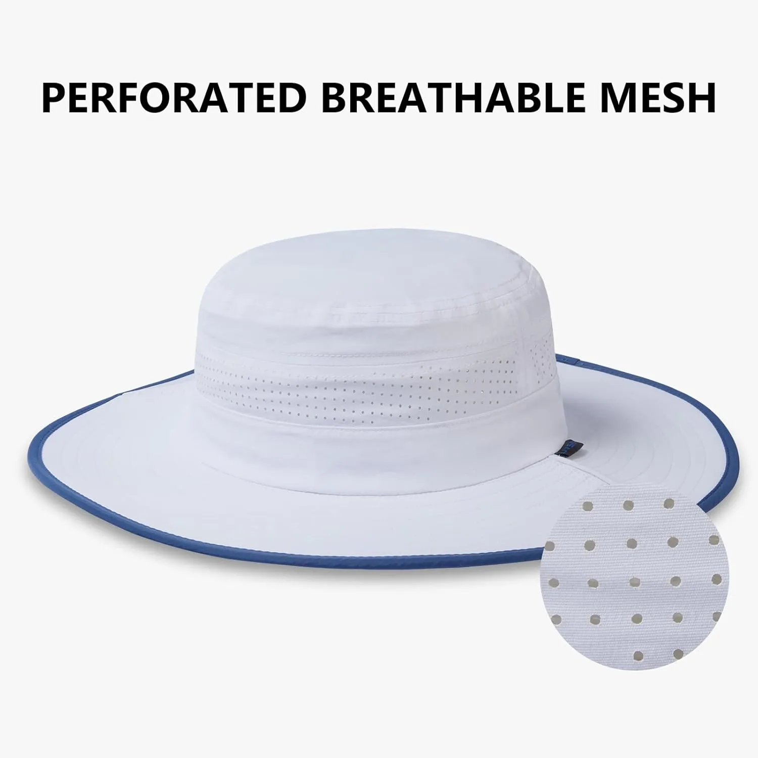 UPF 50  Foldable Brim Water-Resistant Sun Bucket Hat with Laser Perforated Mesh Adjustable for Men Women Outdoor