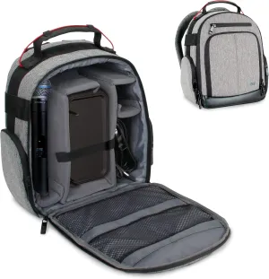 USA Gear Audio Equipment Backpack - Wireless Mic Case Compatible with Shure, Sennheiser, Audio-Technica, Rode VideoMic & more - Wireless Microphone Bag Backpack for Recording Microphones (Grey)