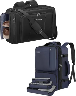 Vancropak Airline Approved 45L Travel Backpack with 3 Packing Cubes, Convertible Carry on Garment Bag with Backpack Straps