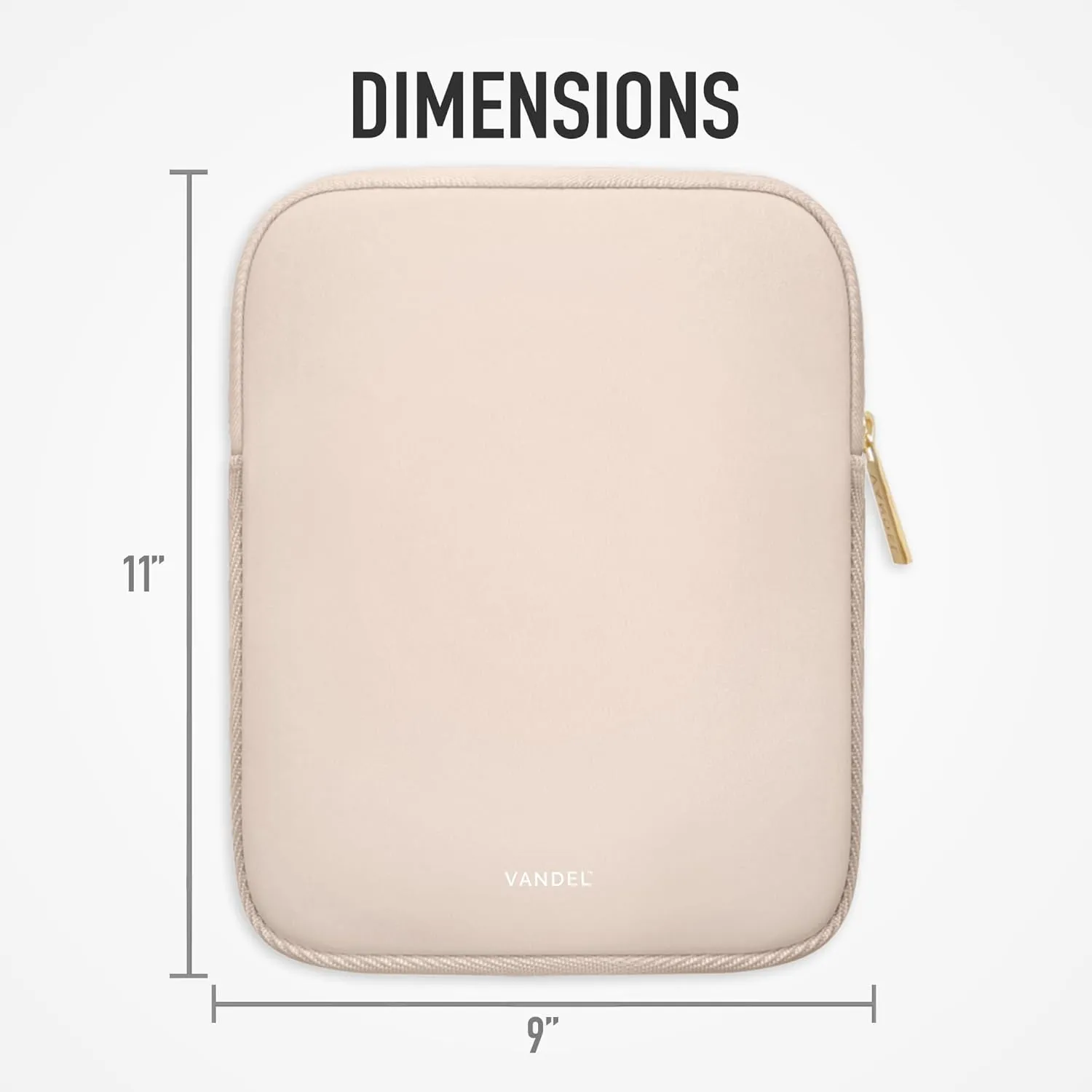 Vandel 9-11 Inch Tablet Sleeve, iPad Sleeve 11 inch Travel Pouch, Fits iPad Pro 11 Inch M4/ 10th Generation 10.9, 9/8th Gen 10.2/ Air 11" 5/4/3 10.9"/10.5", Pro 11 M2, Tab S8/S9