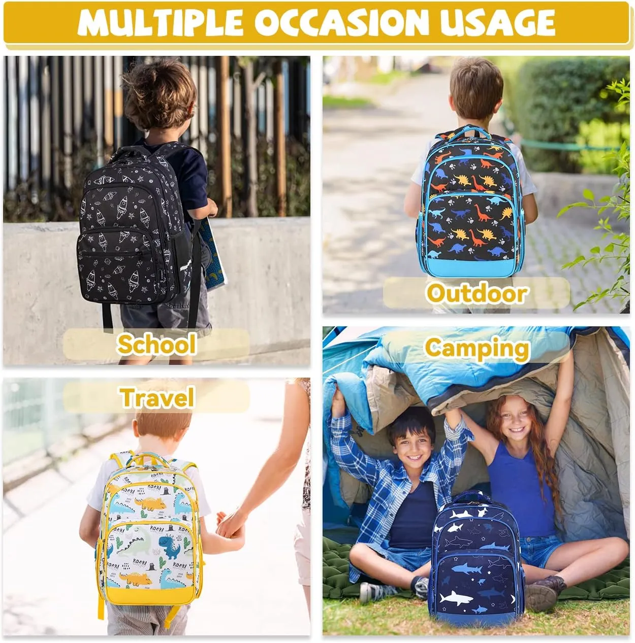 VASCHY Kids backpacks, 16in Water Resistant Boys Girls Backpack for Preschool/Primary/Elementary School Bookbag