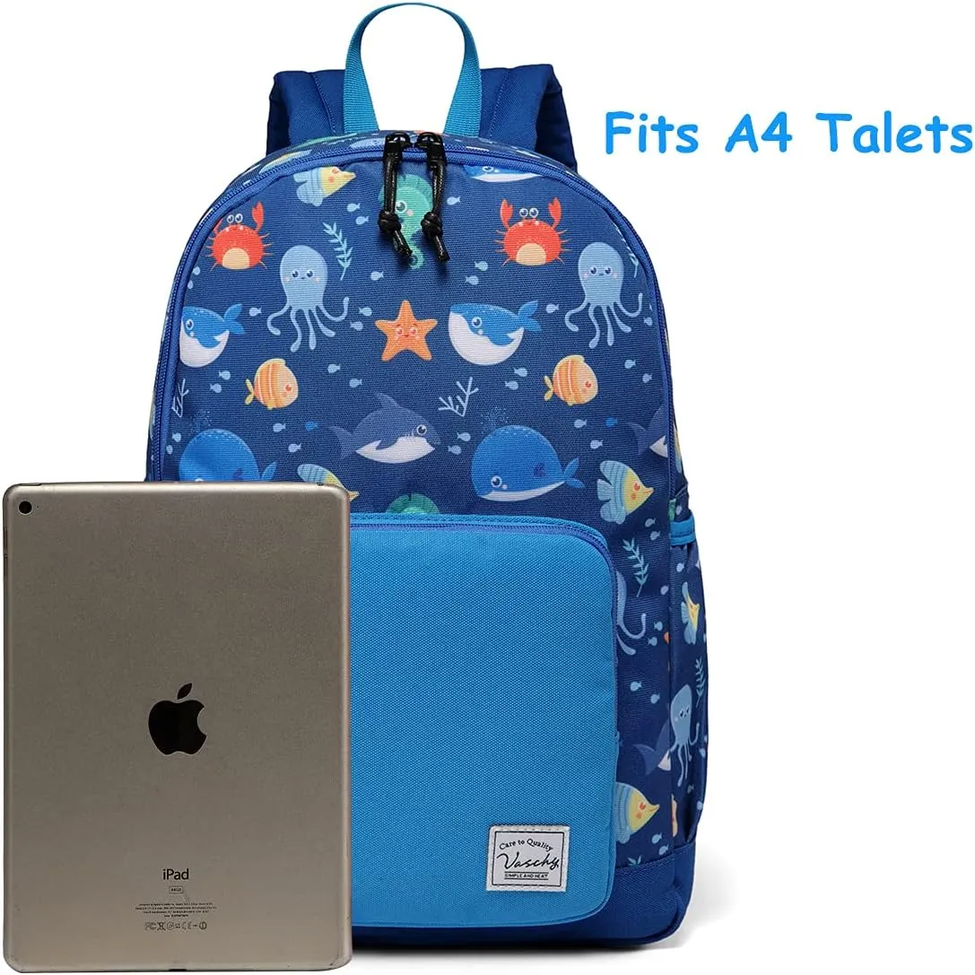 VASCHY Kids backpacks, Cute Lightweight Water Resistant Preschool Backpack for Boys and Girls Chest Strap