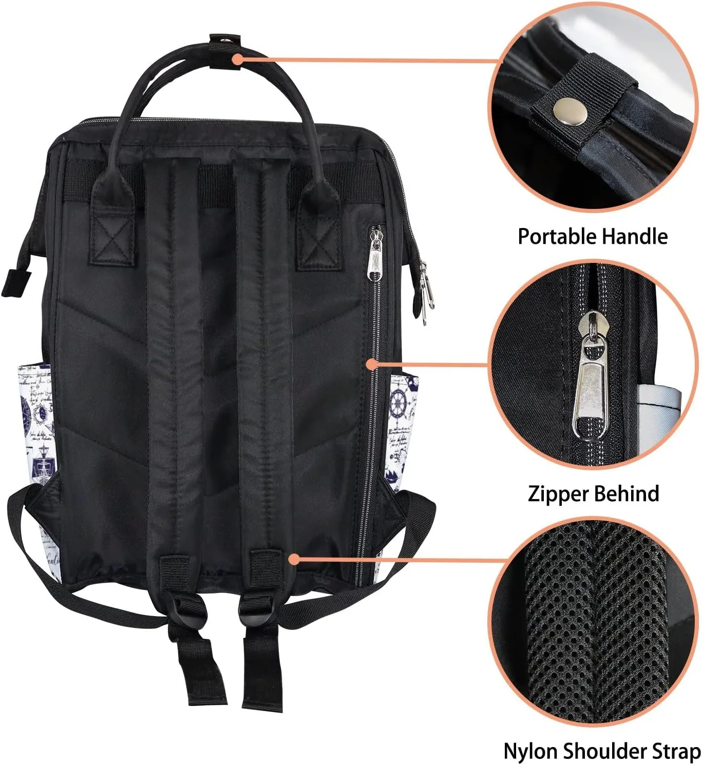 Vector Adventure Plan Diaper Bag Backpack Waterproof Backpack Baby Nappy Changing Bag for Travel Large Capacity Durable and Stylish for Woman