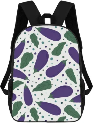 Vegetables Eggplant Pattern Backpack for Worker Business Hiking Travel Bag Shoulders Bag
