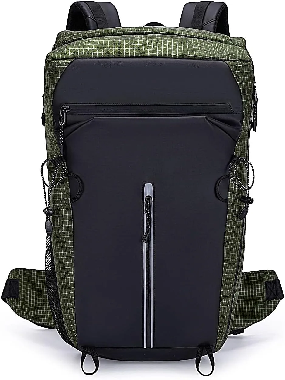 Vellyhiker 40L Hiking Backpack for Outdoor Camping Reflective Cycling Daypack Ultralight Outdoor Camping Travel Daypack (Army Green)