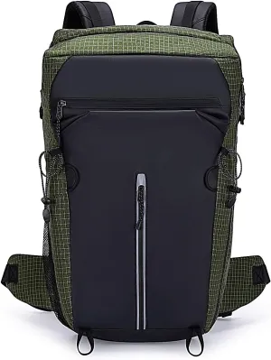 Vellyhiker 40L Hiking Backpack for Outdoor Camping Reflective Cycling Daypack Ultralight Outdoor Camping Travel Daypack (Army Green)