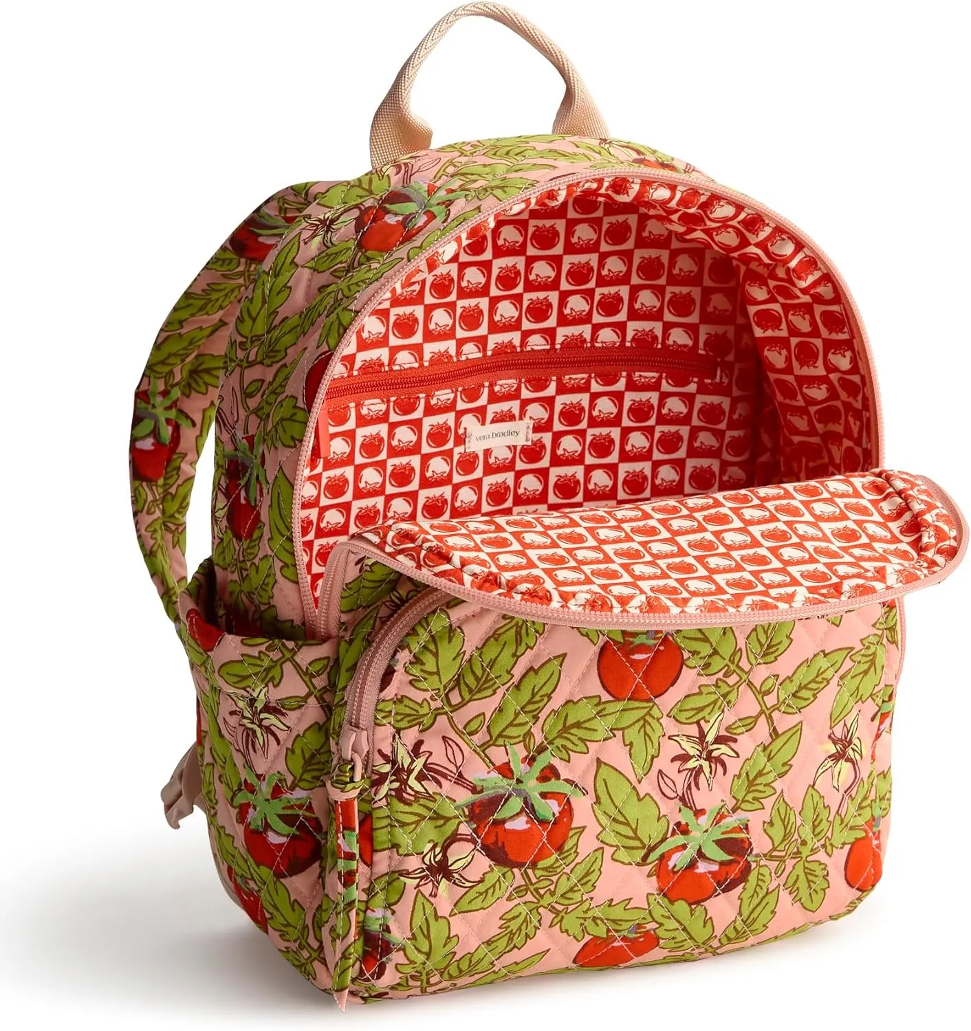 Vera Bradley Premium Cotton Small Banbury Backpack, Tomato Vines