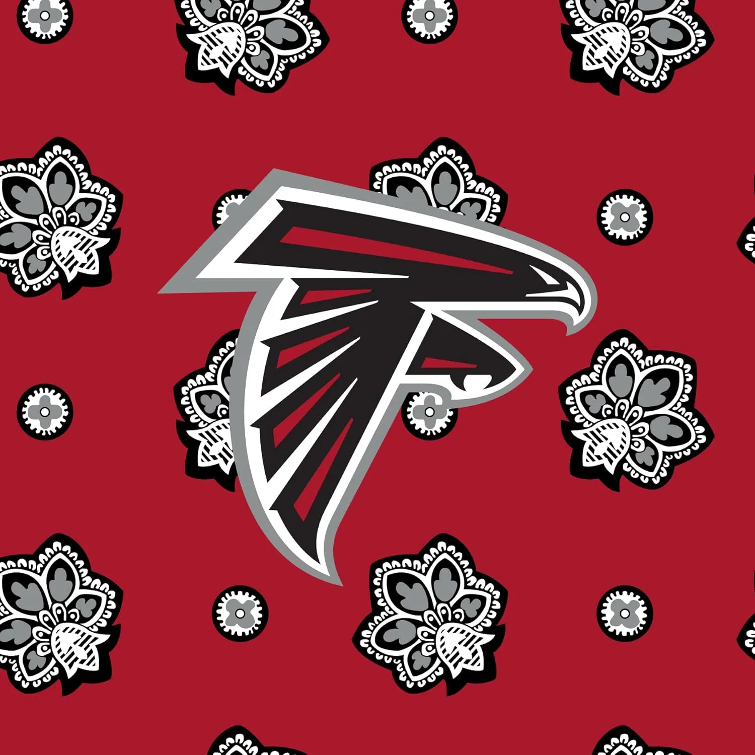 Vera Bradley Women's Cotton NFL Small Backpack (Multiple Teams Available), Atlantafalconsonred/Silverbandana, One Size