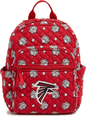 Vera Bradley Women's Cotton NFL Small Backpack (Multiple Teams Available), Atlantafalconsonred/Silverbandana, One Size
