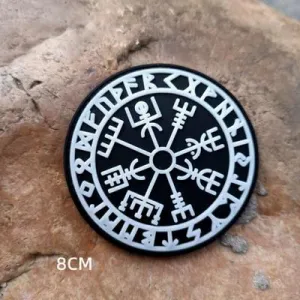 Viking Compass/Vegvisir PVC Velcro Patch - Glow in the Dark