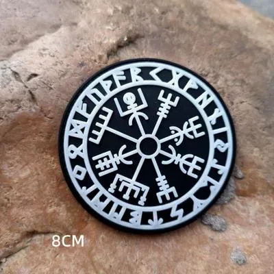 Viking Compass/Vegvisir PVC Velcro Patch - Glow in the Dark