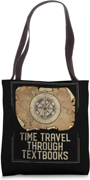 Vintage AP History Teacher Time Travel Through Textbooks Tote Bag