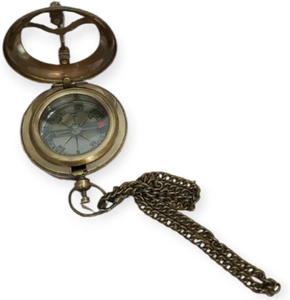 Vintage Brass Sundial Compass Antique Finish, Handmade Gift The Beautiful Sundial Compass Push Button..