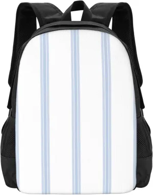 Vintage French Ticking Stripe Pattern Blue White Lightweight Packable Backpack Travel Casual Hiking Daypack Foldable Backpack For Men Women