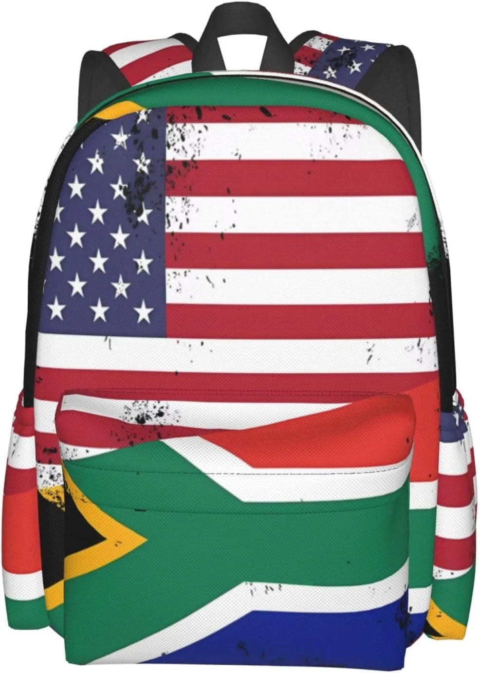 Vintage Half South African American Flag Backpack Large Capacity Backpack Lightweight Double Shoulder Bag For Women Men Travel