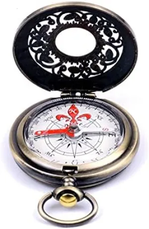Vintage Pocket Watch Compass Pocket Watch Design Outdoor Hiking Navigation Kid Gift Retro Metal Portable Compass for Outdoor Navigation.