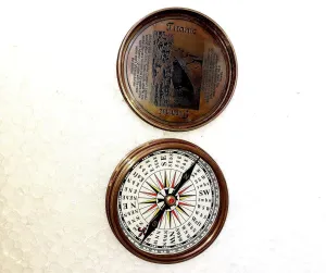 Vintage Titanic Commemorative Brass Compass, Maritime Historical Collectible, Decorative Navigation Tool