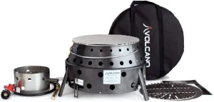 Volcano Grills 3 Grill/Stove Bundle Includes Lid and Cookbook, Grey