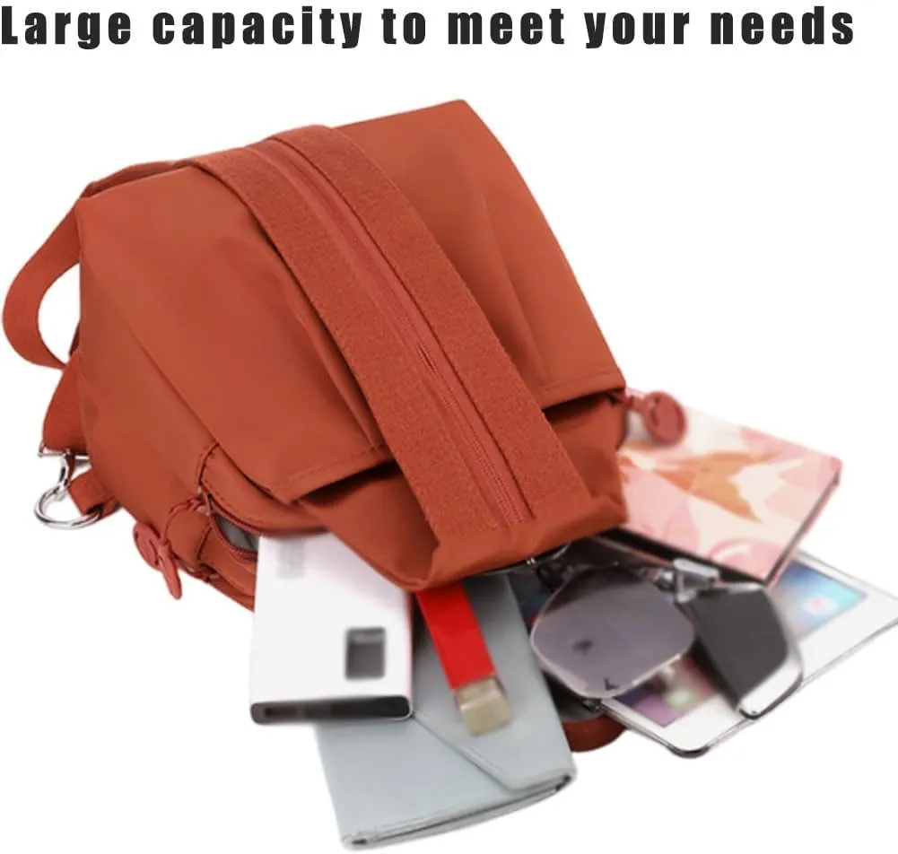 Vovtva Backpack Chest Bags Double Zipper Large Capacity, Street-Lite-Chic Versatile Travel Bag,Multi-Compartment Backpack (Khaki)