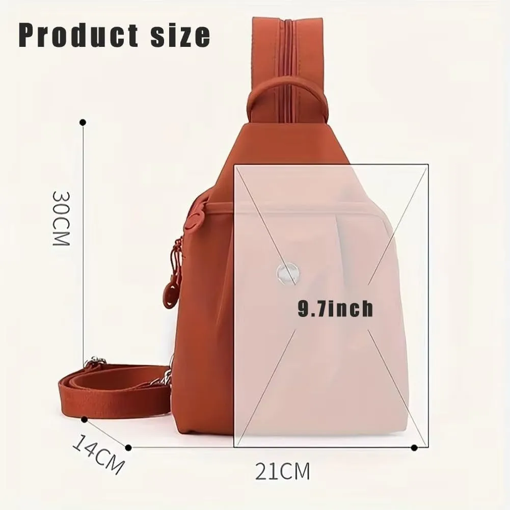 Vovtva Bag, 2025 Backpack Chest Bag Double Zipper Large Capacity, Street Lite Chic Versatile Travel Bag (khaki)
