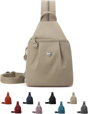 Vovtva Bag, 2025 Backpack Chest Bag Double Zipper Large Capacity, Street Lite Chic Versatile Travel Bag (khaki)