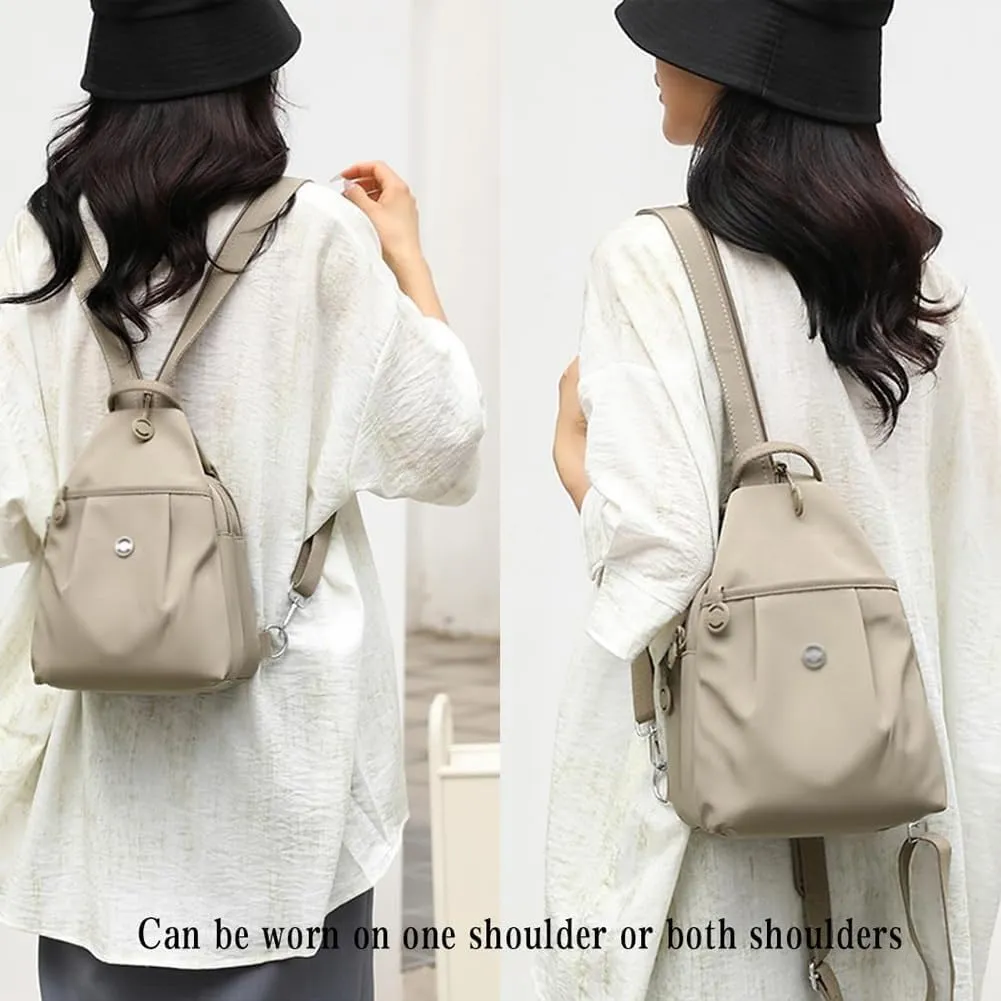 Vovtva Bag, 2025 Backpack Chest Bag Double Zipper Large Capacity, Street Lite Chic Versatile Travel Bag (khaki)