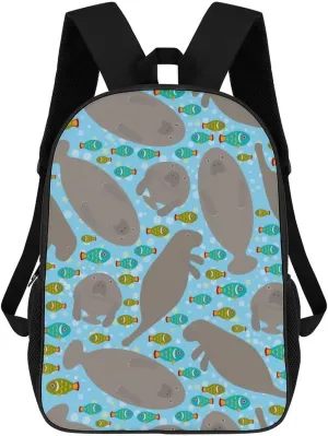 Walrus Animal Ocean Pattern Backpack for Worker Business Hiking Travel Bag Shoulders Bag
