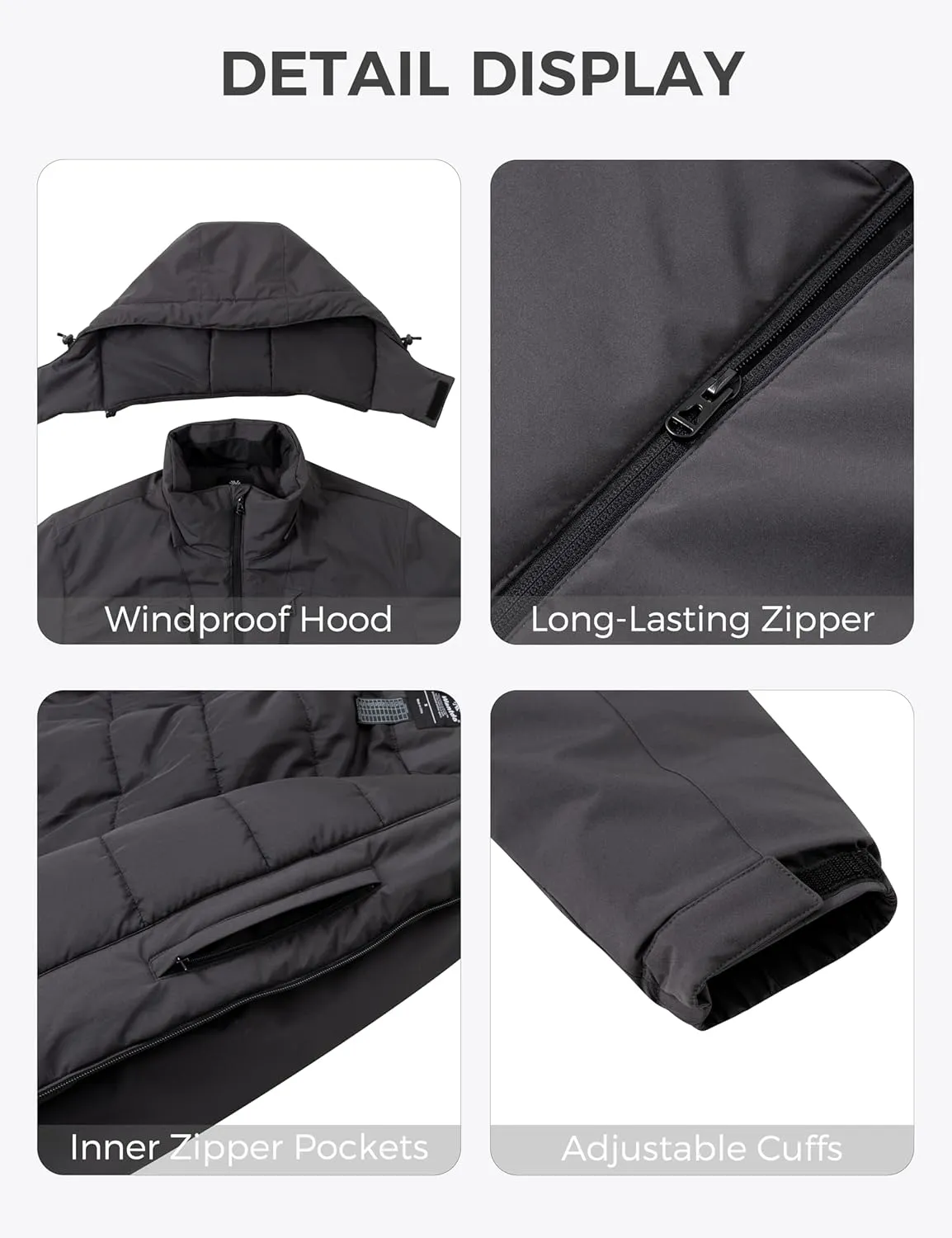 wantdo Men's Mountain Waterproof Ski Jacket Winter Snow Coat Windproof Raincoat