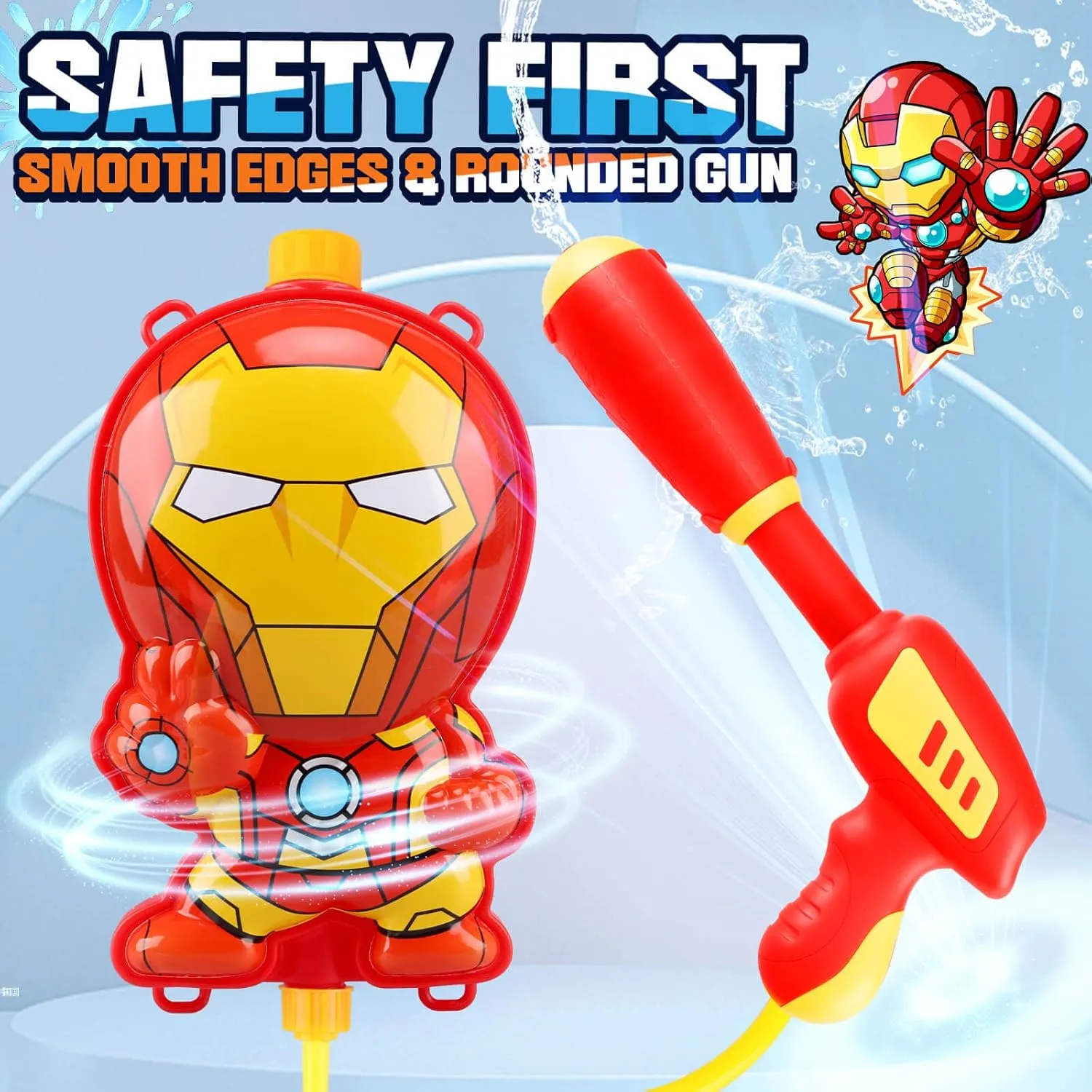 Water Gun with Backpack Tank, Squirt Gun for Kids, Water Toys for Boys Ages 3-5, Super Water Blaster Pistol, Outdoor Pool Toy for 3 4 5 6 7 8 12 Years Old Boys Girls