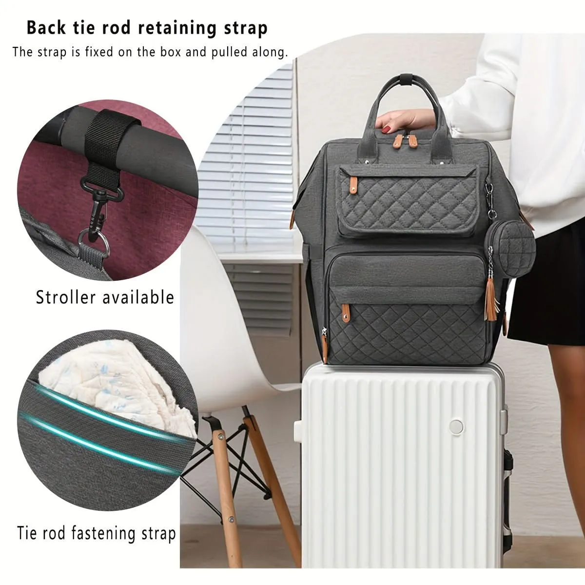 Water-Resistant Diaper Backpack for Moms