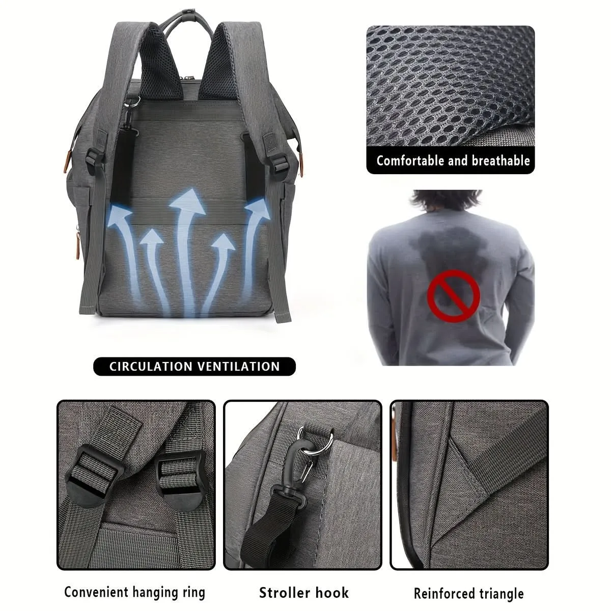 Water-Resistant Diaper Backpack for Moms