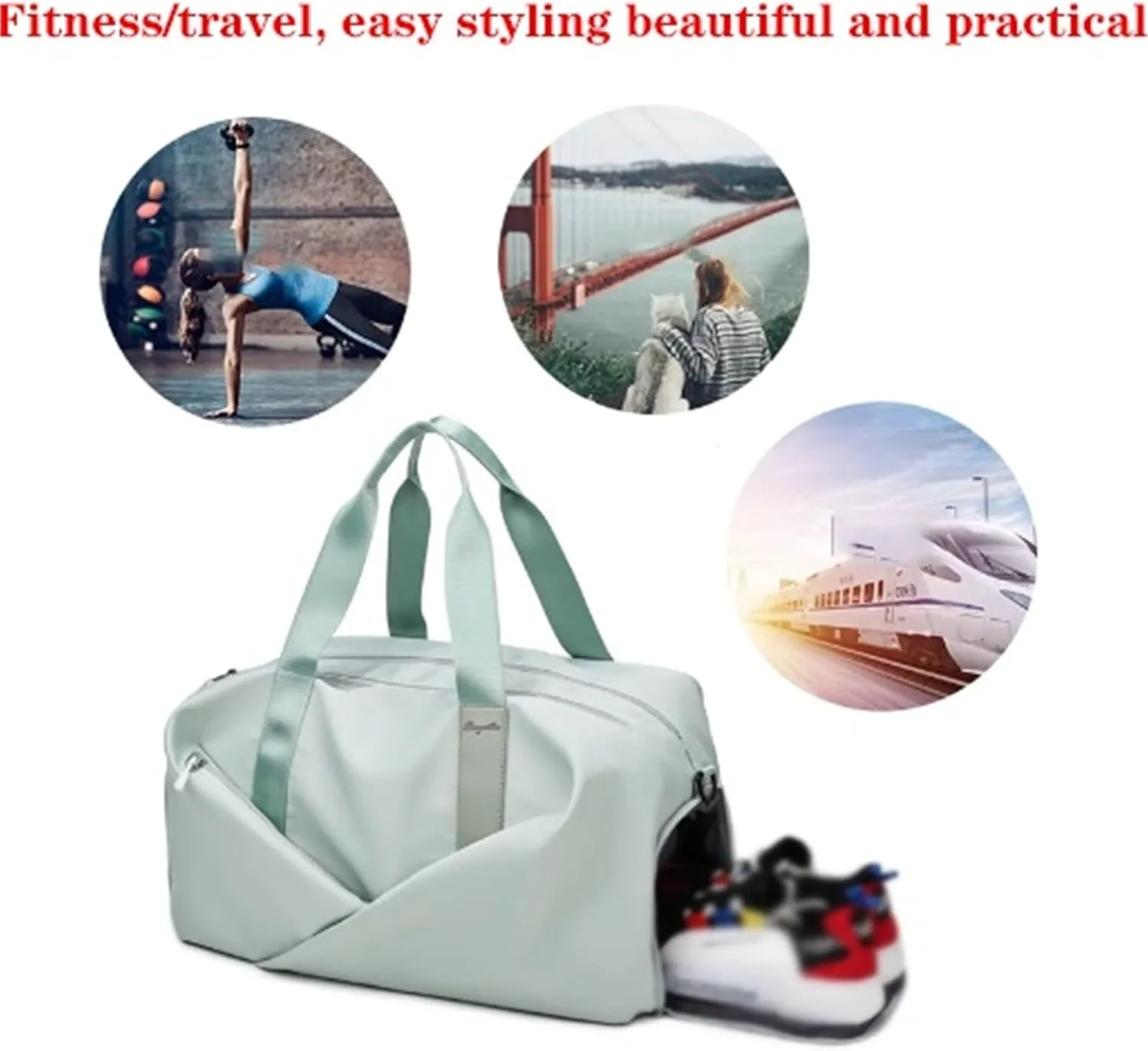Water Resistant Overnight Weekender Duffel Bag, Resistant, Lightweight Fitness Workout Sports Backpack with Shoe Compartment, Dry Wet, for Men&Women, 40L(G)