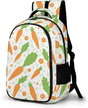 Watercolor Carrots Pattern Backpack for Worker Teacher Business Hiking Travel Bag Shoulders Bag
