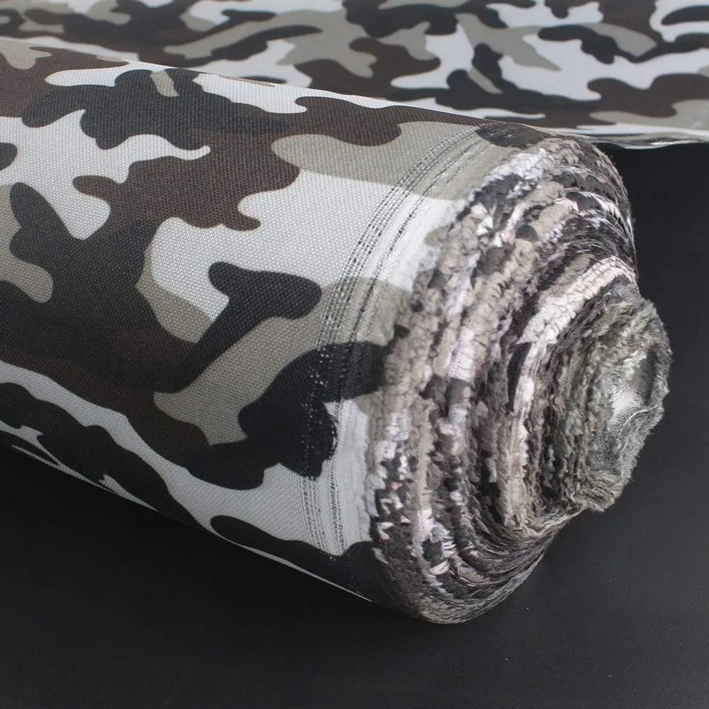 Waterproof Camouflage Canvas Fabric 600D Cordura Material 60" W×108" L PVC Backing Water-Resistant for Outdoor/Indoor Boat Cushion Bag Tent Awning 60" Wide - Camo-Zebra
