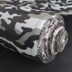 Waterproof Camouflage Canvas Fabric 600D Cordura Material 60" W×108" L PVC Backing Water-Resistant for Outdoor/Indoor Boat Cushion Bag Tent Awning 60" Wide - Camo-Zebra