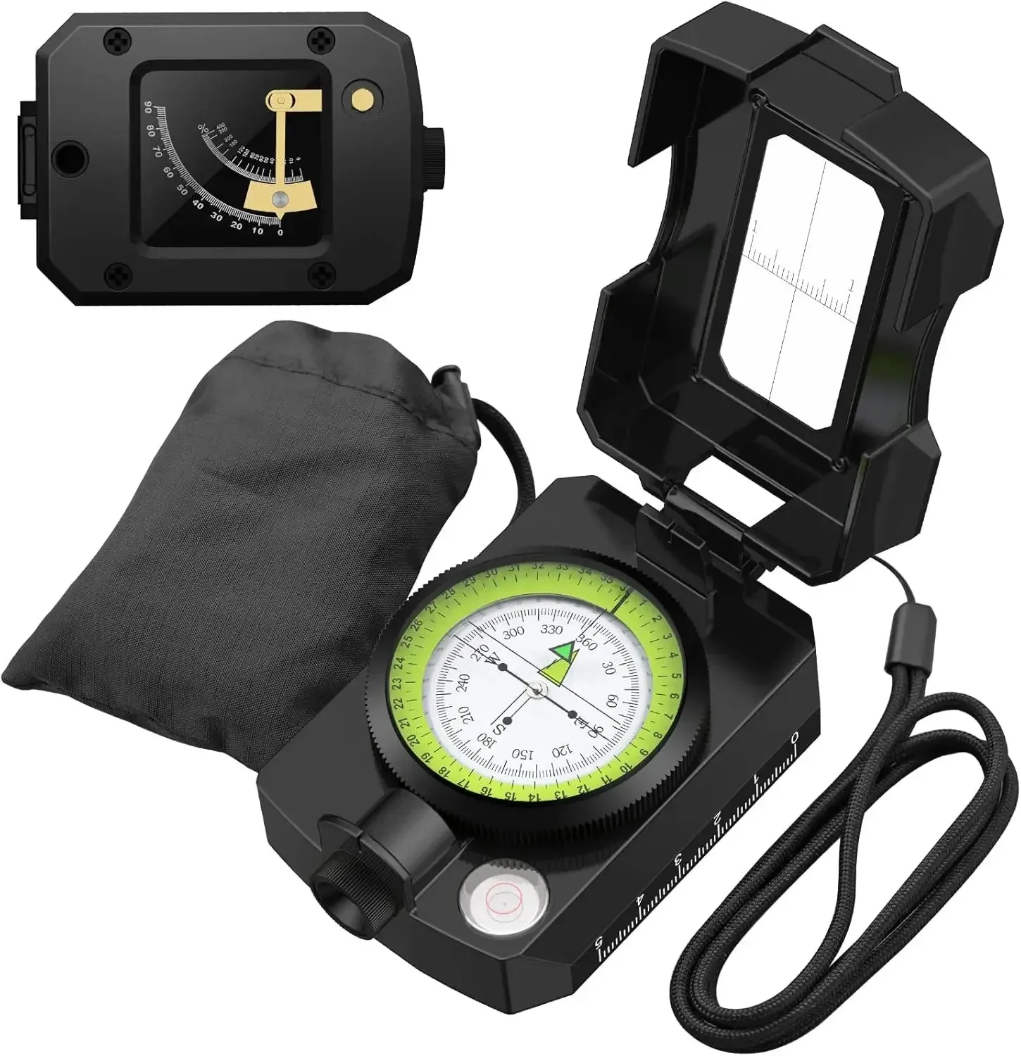 Waterproof Hiking Compass with Clinometer and Fluorescent Scale