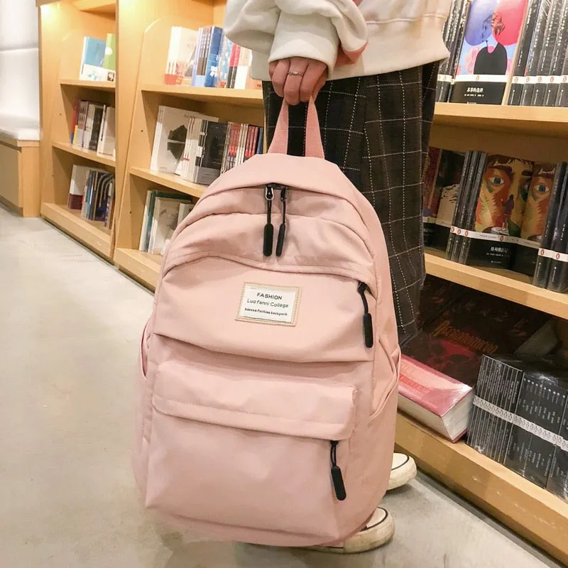 Waterproof Nylon Women Backpack Female Large capacity high schoolbag Korean Vintage girl Shoulder Bags Travel Bag Mochila