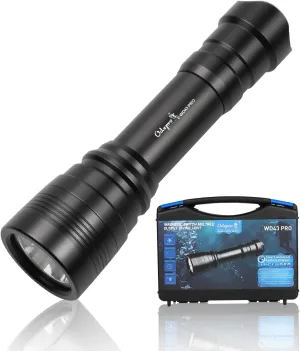 WD43PRO Dive Light - 1050 Lumens Scuba Diving Light, IP68 Waterproof Submersible Torch with Wrist Strap for Hands-Free Underwater Flashlight