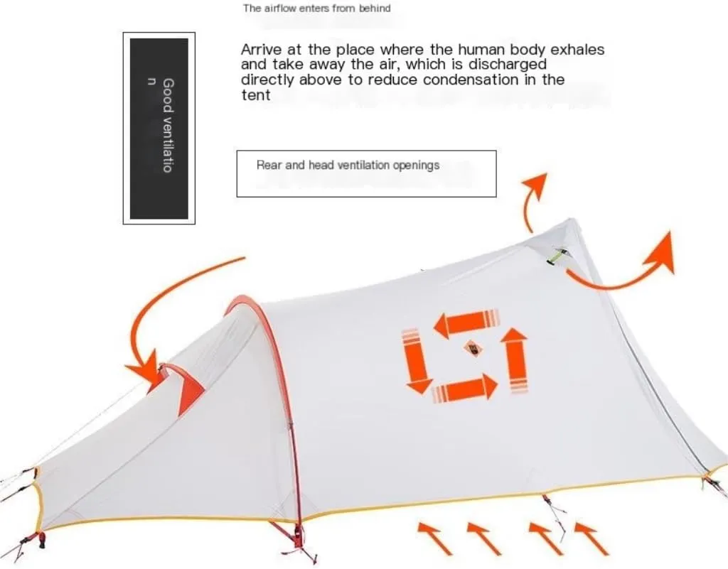Weatherproof Tents Outdoor Tent Camping Windproof and Rainproof Hiking and Mountaineering Portable Lightweight Double-Layer Tent Camping and Hiking Tents