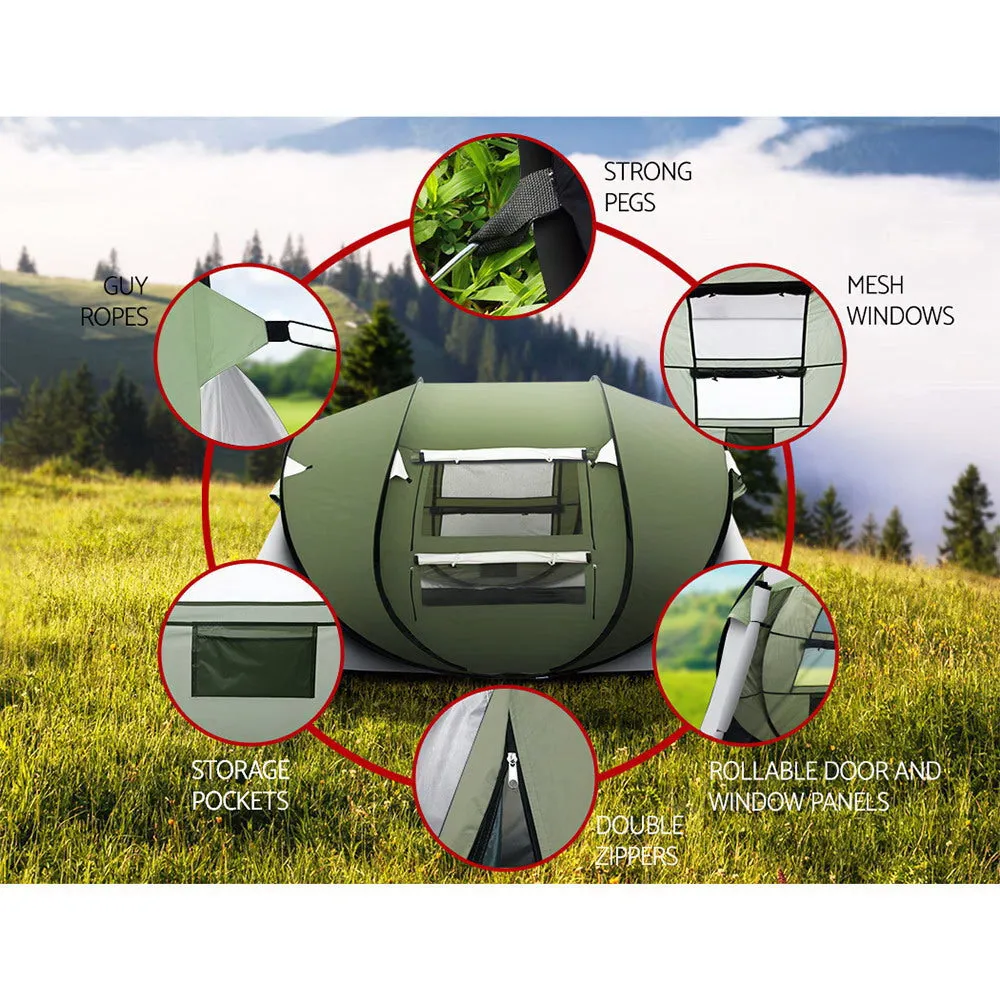 Weisshorn Instant Up Camping Tent 4-5 Person Pop up Tents Family Hiking Beach Dome-TAS_Rural